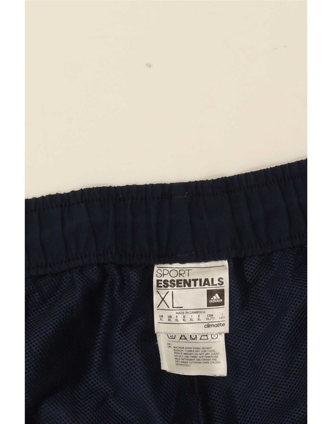 Pantaloncini sportivi Adidas Climalite da uomo XL in poliestere blu navy