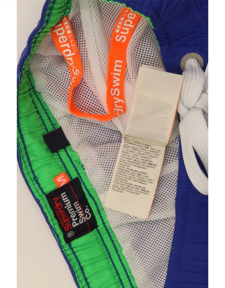 Pantaloncini da bagno grafici da uomo Superdry in poliestere blu medio