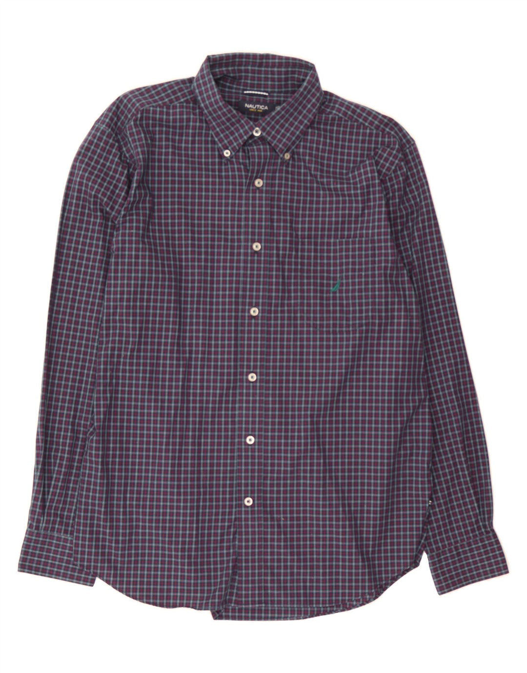 NAUTICA Mens Shirt Large Purple Check Cotton Vintage Nautica and Second-Hand Nautica from Messina Hembry 