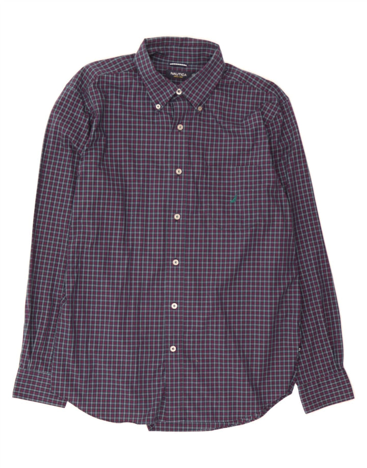 NAUTICA Mens Shirt Large Purple Check Cotton Vintage Nautica and Second-Hand Nautica from Messina Hembry 