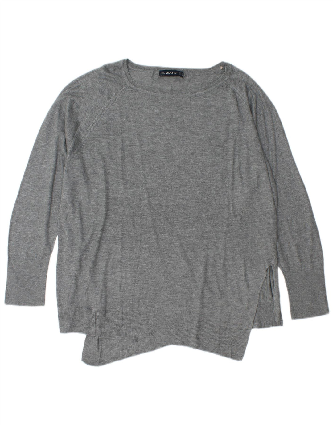 Maglione maglione oversize con scollo a barca da donna Zara UK 16 grande grigio