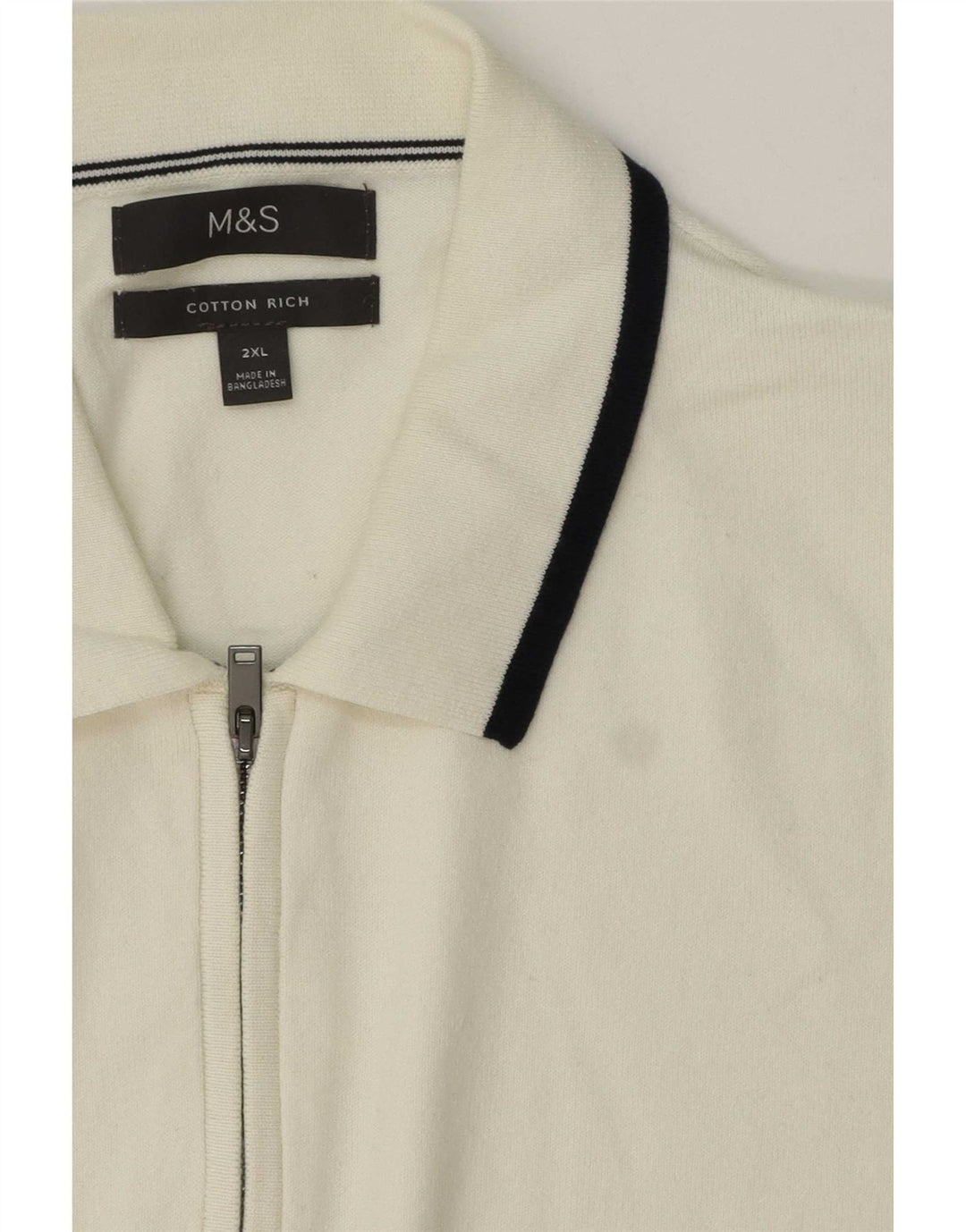 Maglione maglione da uomo Marks & Spencer con collo alto 2XL a righe bianche