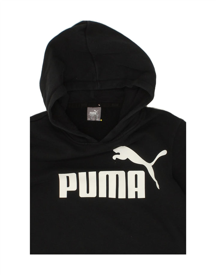 PUMA Boys Graphic Hoodie Jumper 11-12 Years Black Vintage Puma and Second-Hand Puma from Messina Hembry 
