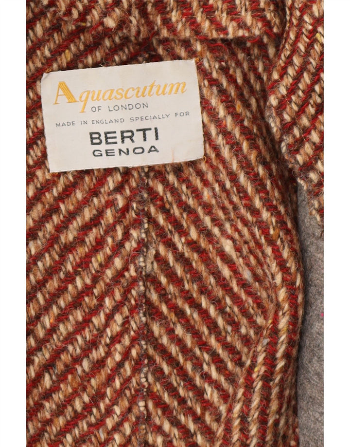 Soprabito da donna AQUASCUTUM UK 12 Classico in lana vergine screziata rossa media