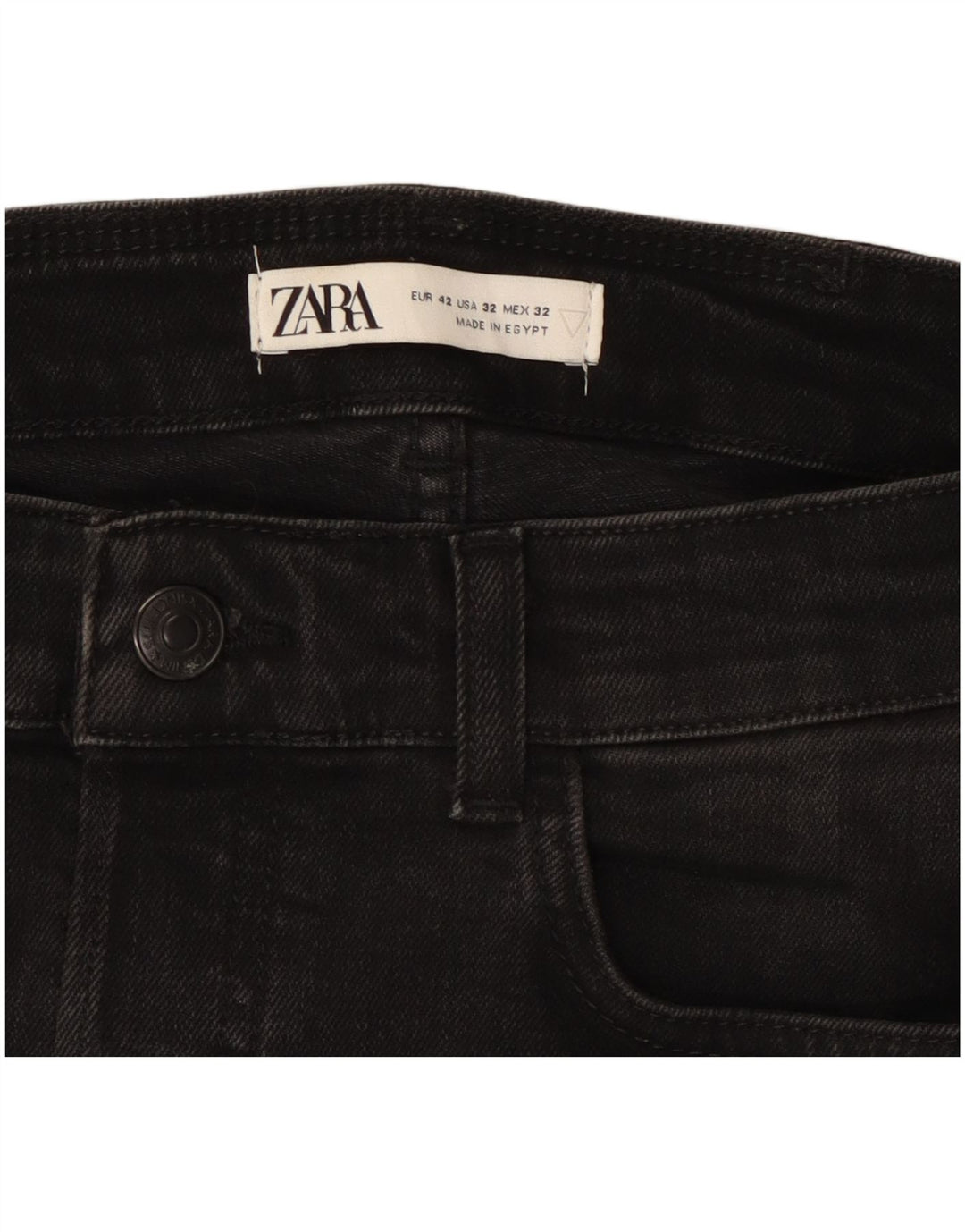 Jeans skinny effetto invecchiato ZARA da uomo EU 42 Large W32 L28 Nero