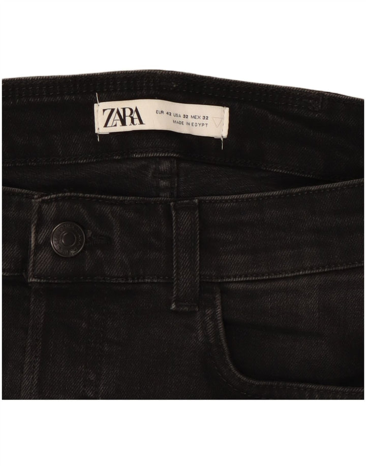 Jeans skinny effetto invecchiato ZARA da uomo EU 42 Large W32 L28 Nero