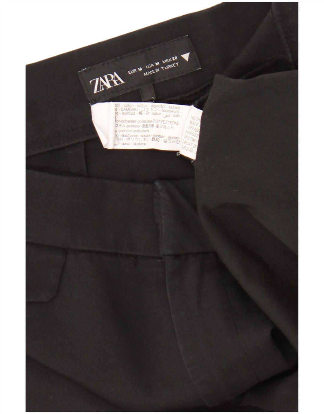 Pantaloni corti bootcut da donna Zara medi W28 L25 cotone nero