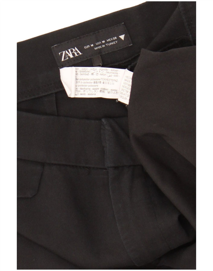 Pantaloni corti bootcut da donna Zara medi W28 L25 cotone nero