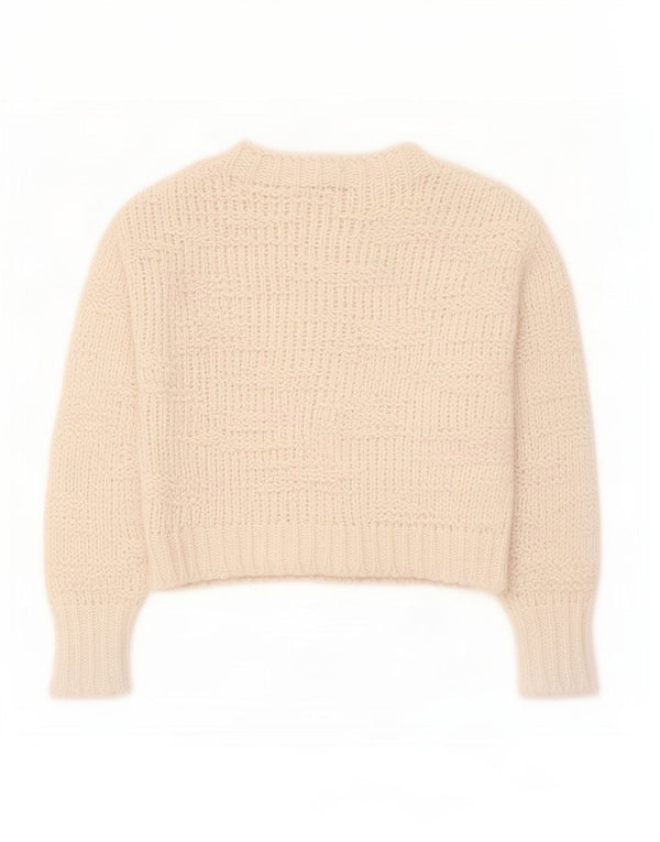 Topshop Maglione da donna corto con scollo a barca oversize UK 6 XS bianco sporco