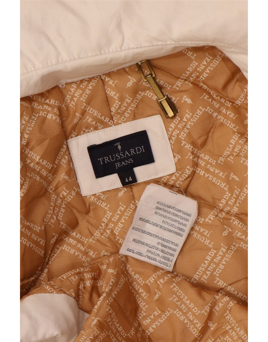 Piumino Donna Trussardi Jeans IT 44 Cotone Medio Bianco