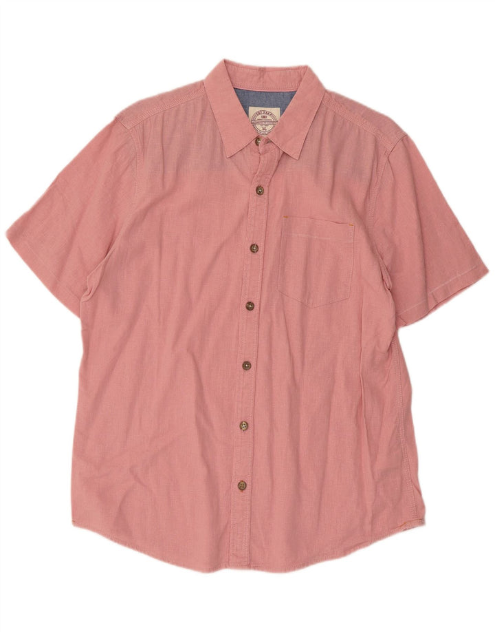 Camicia a maniche corte da uomo Fat Face Lino rosa medio