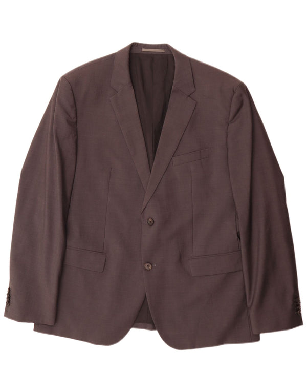 Giacca blazer a 2 bottoni da uomo Hugo Boss EU 58 4XL Classica lana vergine grigia