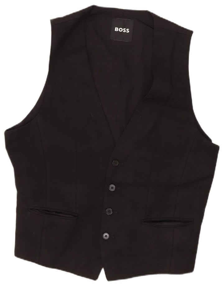 Gilet da uomo HUGO BOSS IT 46 Small Nero Lana Vergine