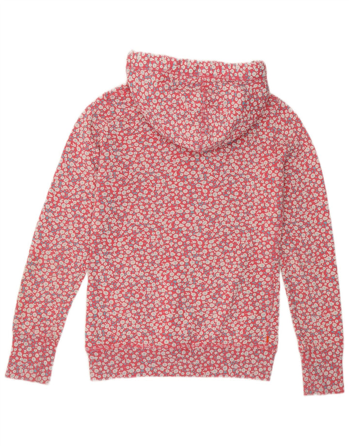 Maglione con cappuccio da donna SUPERDRY UK 6 XS cotone floreale rosa