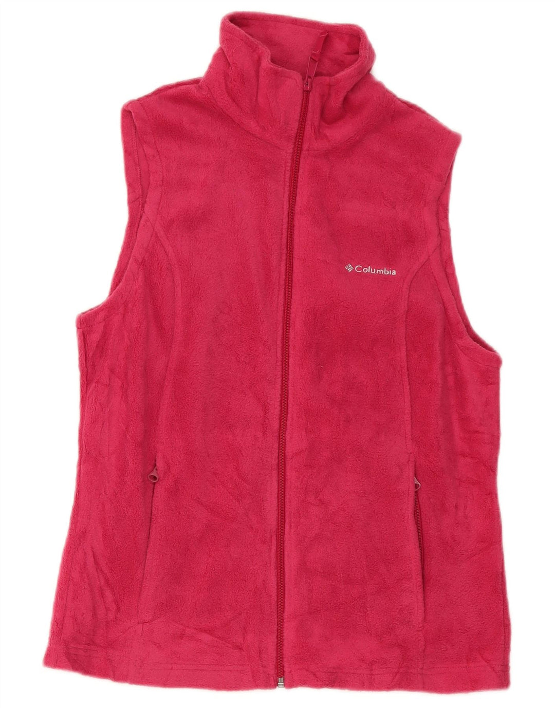COLUMBIA Womens Fleece Gilet UK 14 Medium Pink Polyester