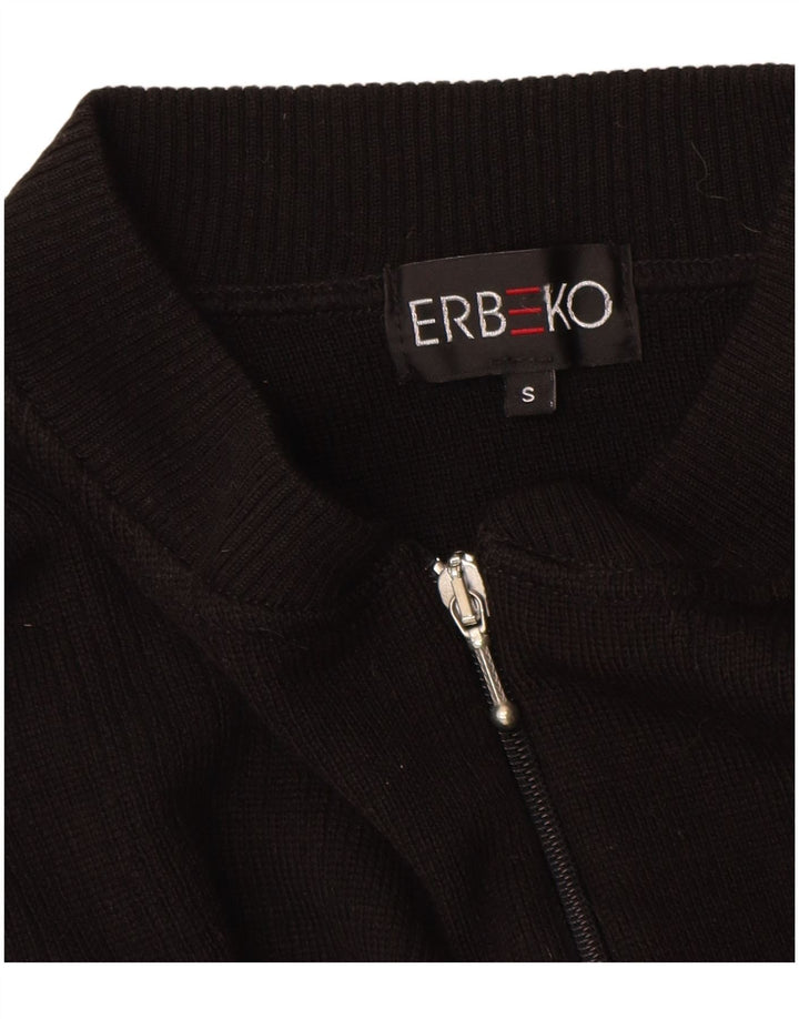 Maglione cardigan da uomo vintage piccolo in lana nera
