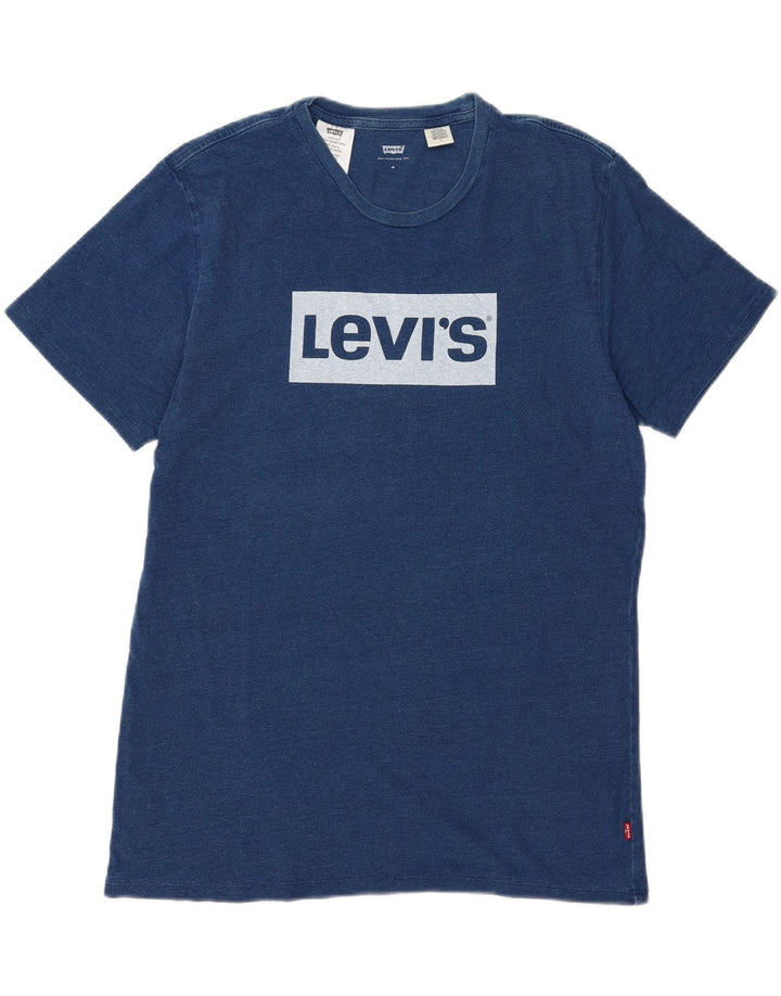 LEVI'S Mens Graphic T-Shirt Top Medium Blue Cotton Vintage Levi's and Second-Hand Levi's from Messina Hembry 