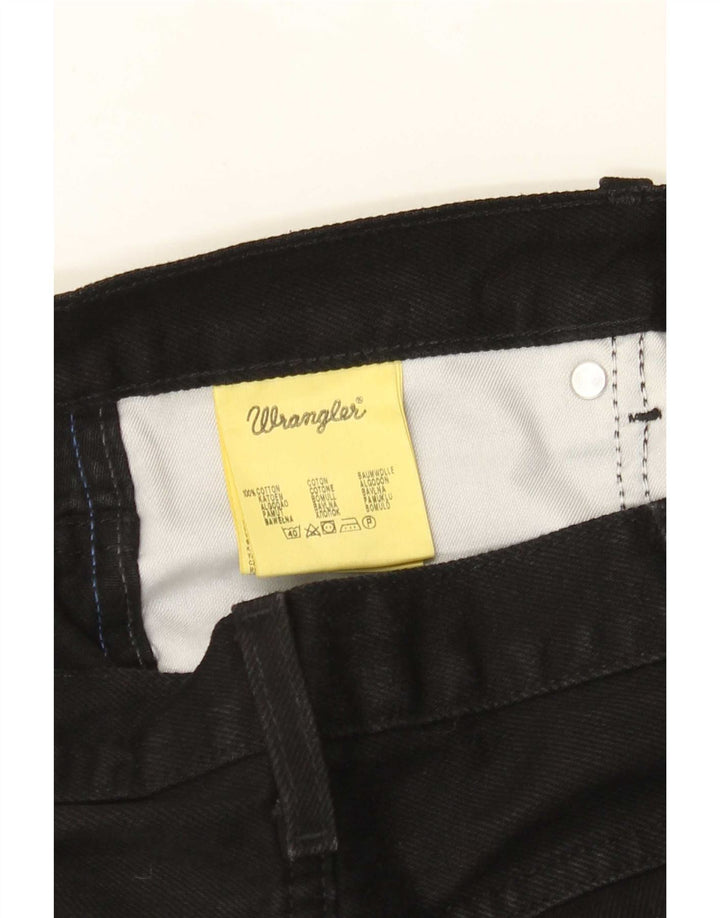 Jeans dritti regolari da uomo Wrangler W38 L32 cotone nero