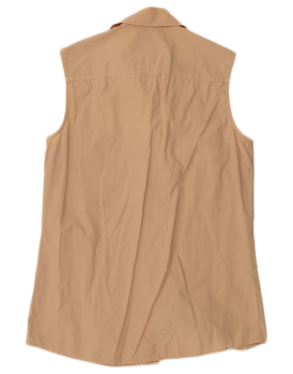 Camicia senza maniche da weekend da donna Max Mara UK 10 piccola in cotone beige