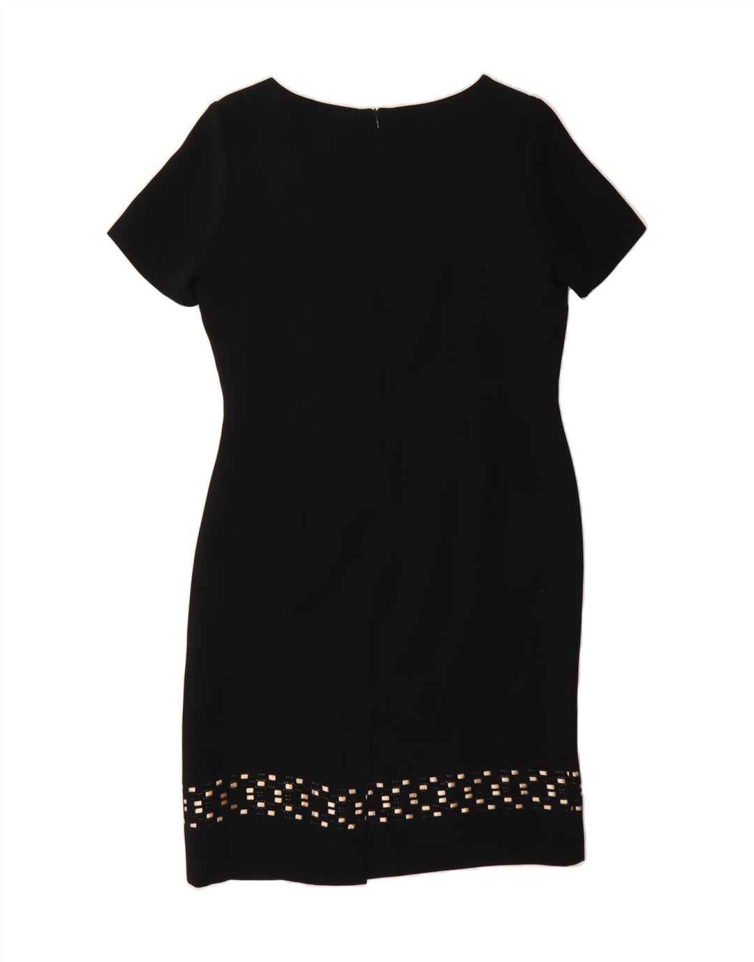 A LA CARTE Womens Sheath Dress UK 12 Medium Black Geometric Polyester Vintage A La Carte and Second-Hand A La Carte from Messina Hembry 