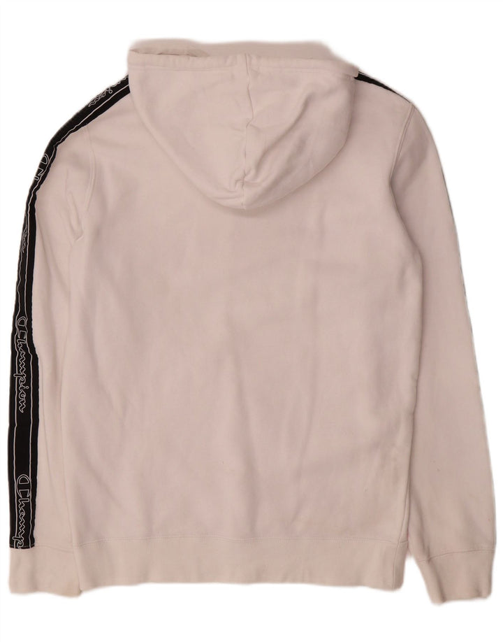 Maglione con cappuccio grafico da uomo CHAMPION piccolo color block bianco