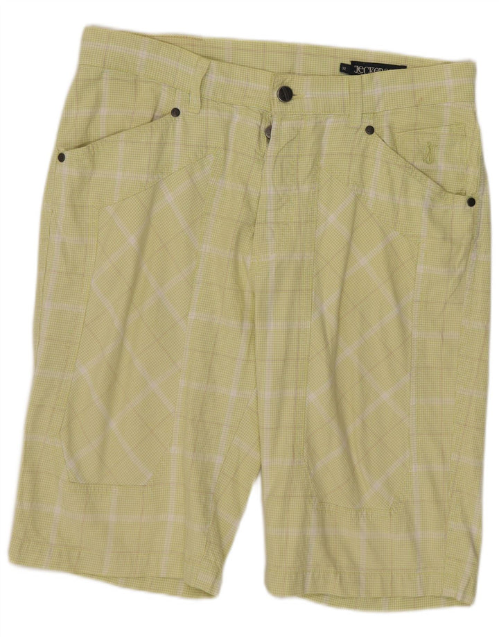 Pantaloncini casual da uomo Jeckerson W32 verde medio a quadri