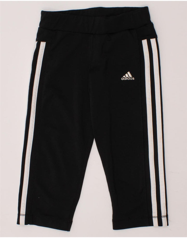 ADIDAS Girls Climalite Tracksuit Trousers 7-8 Years Black Polyester Vintage Adidas and Second-Hand Adidas from Messina Hembry 