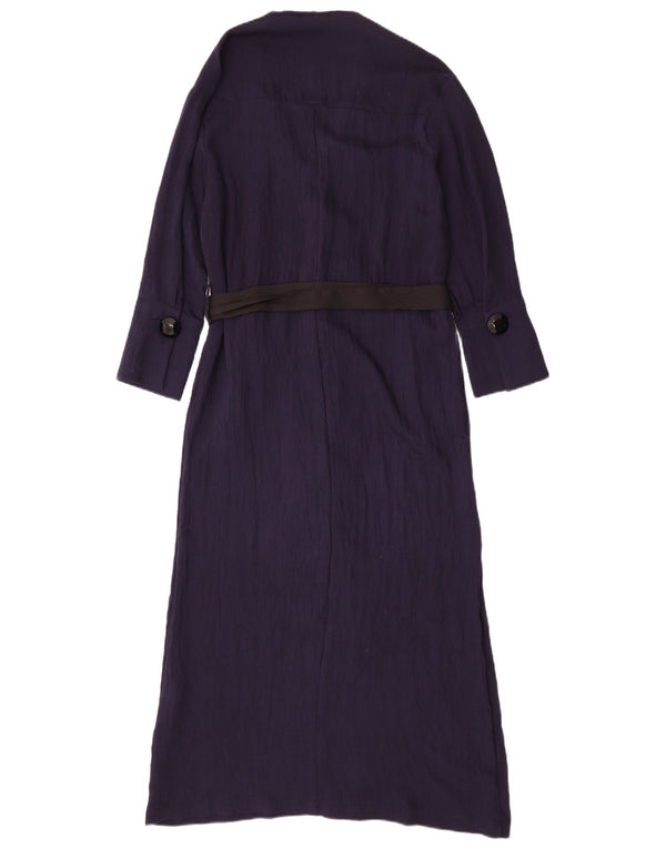 Vestito maxi oversize da donna Zara con maniche a 3/4 UK 6 XS poliestere blu navy