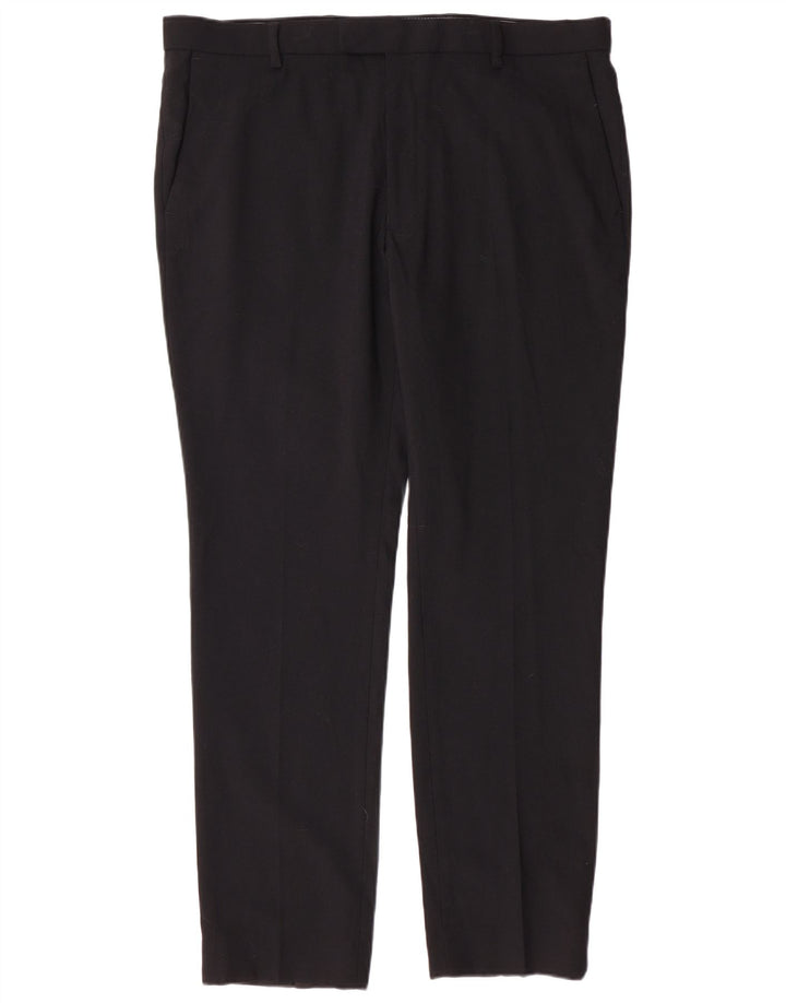 MARKS & SPENCER Pantaloni da abito slim da uomo W38 L31 Neri