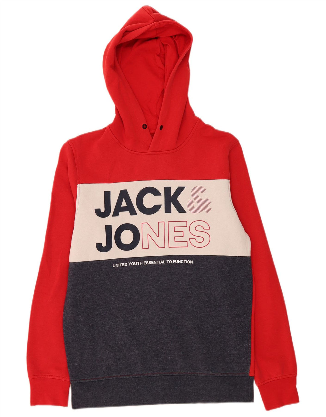 Maglione con cappuccio grafico da uomo Jack & Jones piccolo multicolore a blocchi di colore
