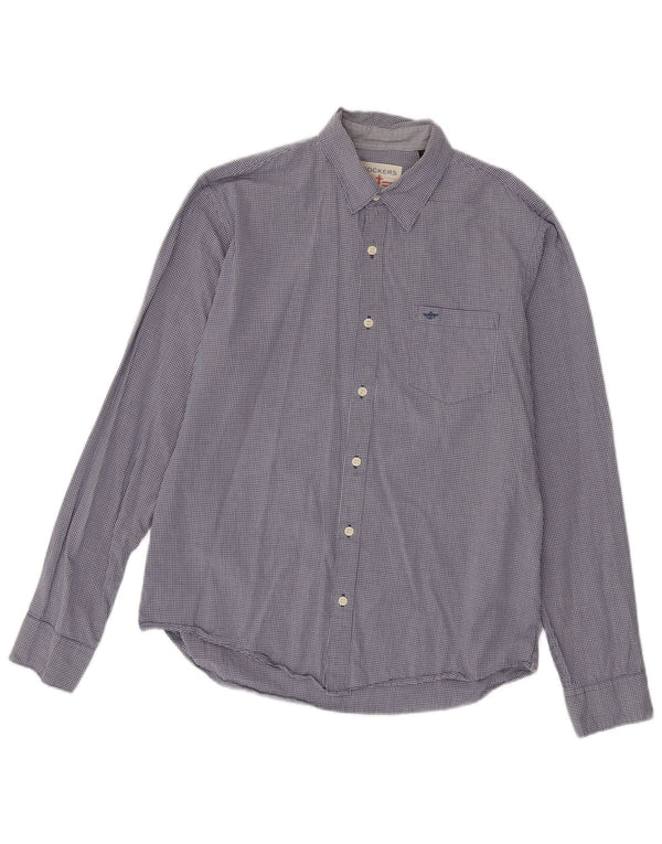 DOCKERS Camicia da uomo in cotone a quadretti blu medio