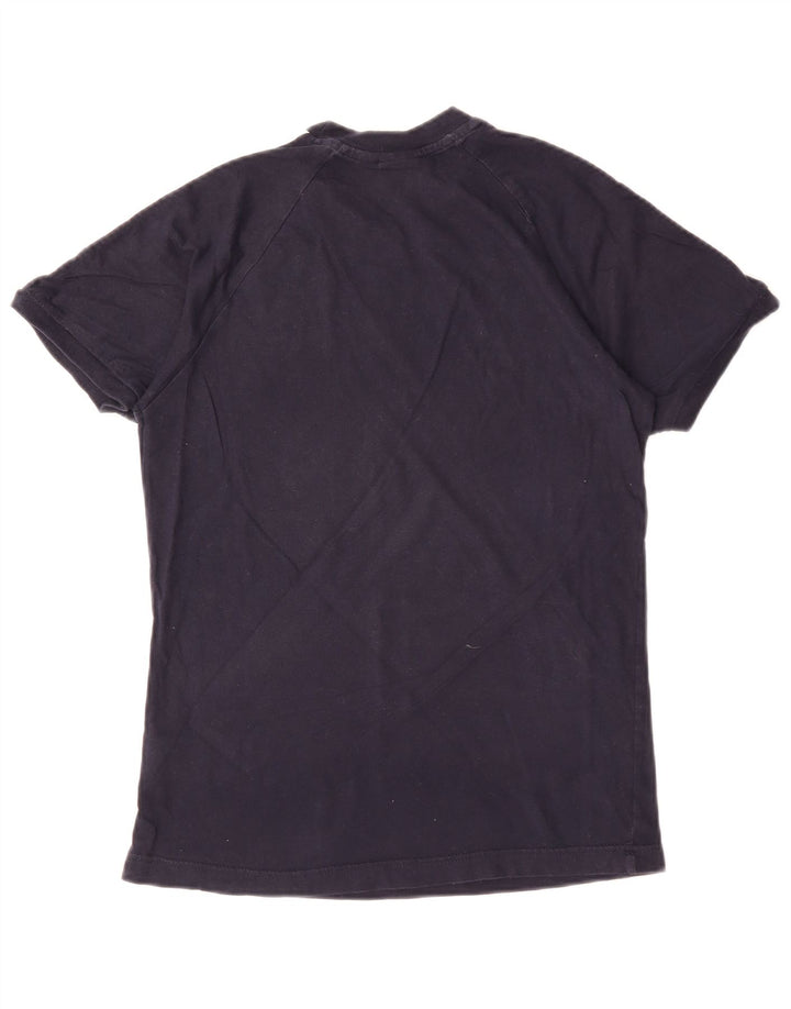 T-shirt grafica da donna ADIDAS Top UK 10 piccola in cotone blu navy