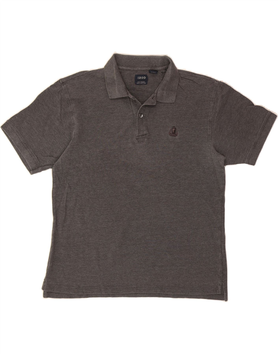IZOD Mens Polo Shirt Medium Grey Cotton Vintage Izod and Second-Hand Izod from Messina Hembry 