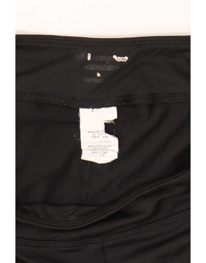 Leggings Capri da donna Champion Large in poliestere color block nero