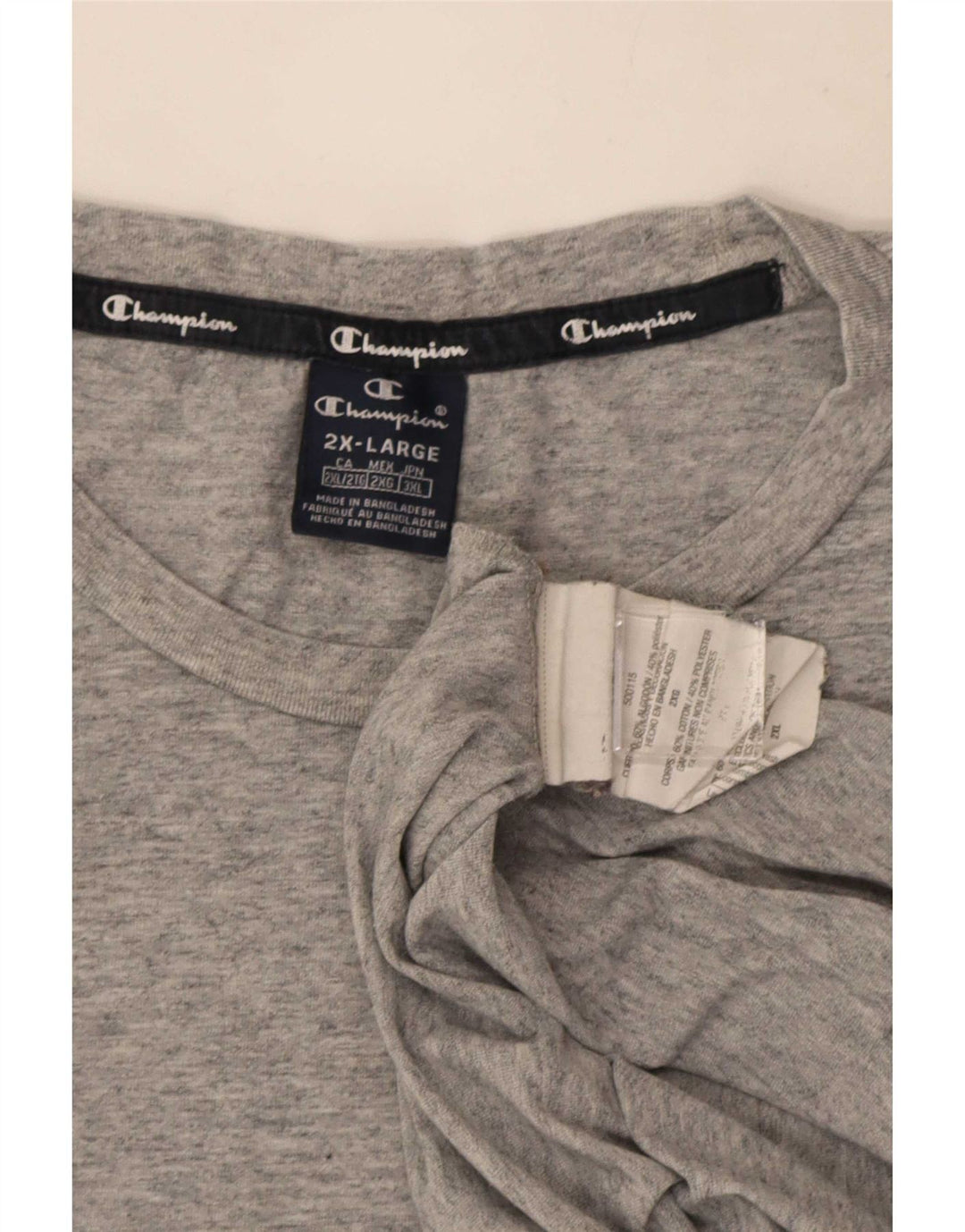 T-shirt da uomo Champion Top 2XL cotone chiazzato grigio