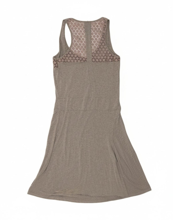 DESIGUAL Womens Graphic Sleeveless Basic Dress UK 14 Medium Grey Floral Vintage Desigual and Second-Hand Desigual from Messina Hembry 