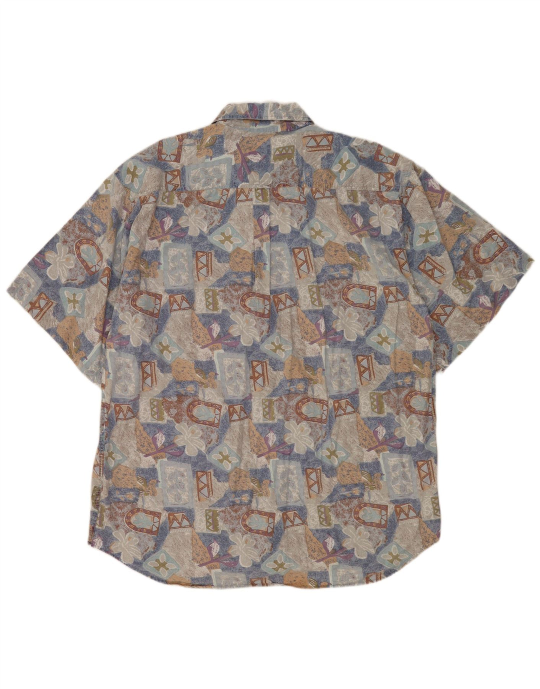 Camicia a maniche corte da uomo FILA 2XL in cotone floreale multicolore