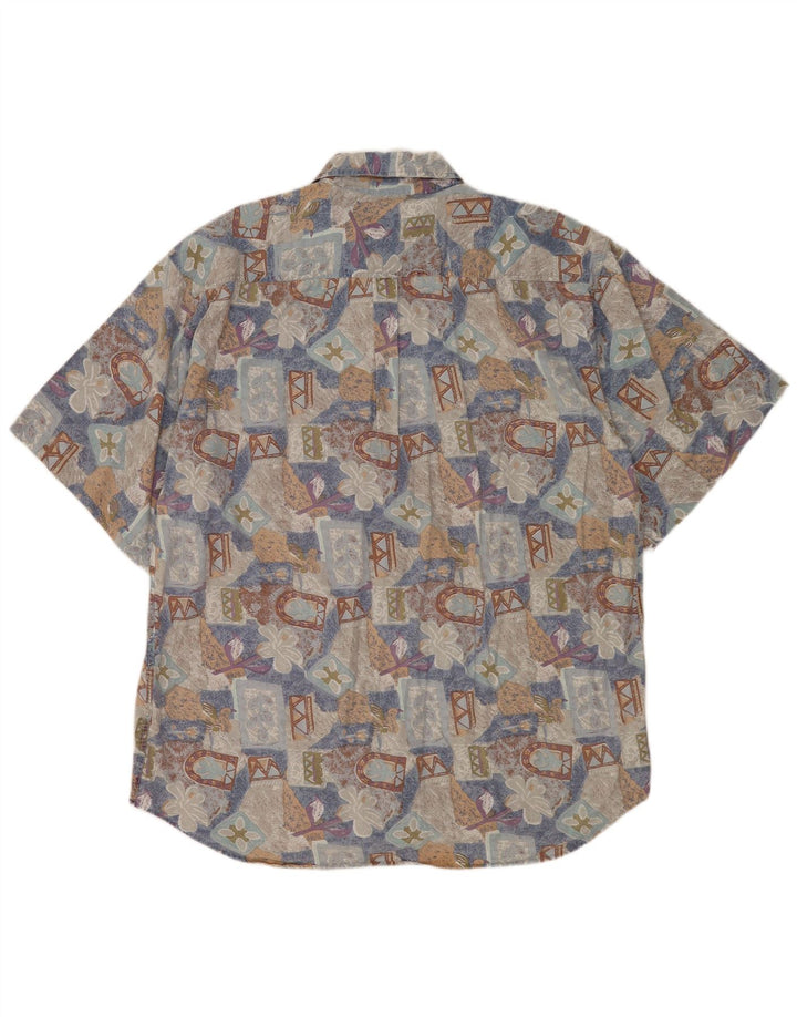 Camicia a maniche corte da uomo FILA 2XL in cotone floreale multicolore