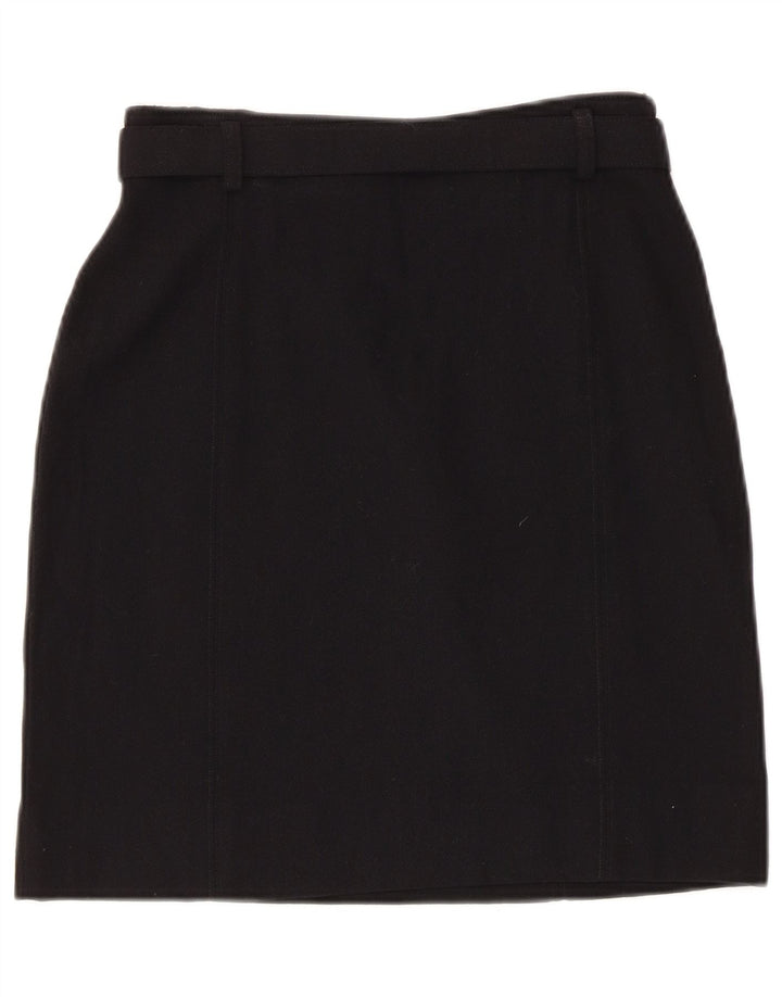 Gonna dritta da donna vintage IT 42 media W26 lana nera