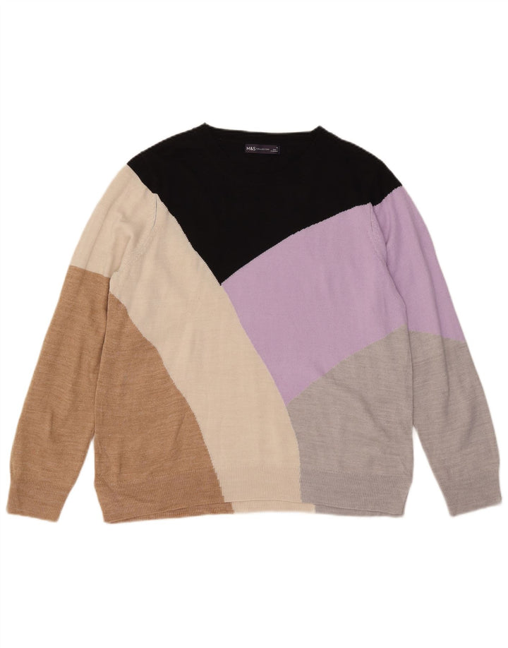 Maglione maglione con scollo a barca da donna Marks & Spencer UK 16 grande multicolore