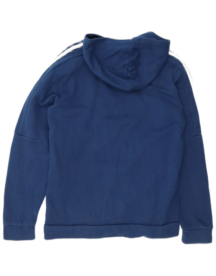 Felpa con cappuccio da uomo Adidas Small in cotone blu navy