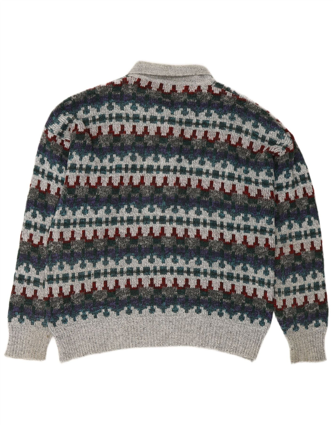 Maglione maglione collo alto da uomo VINTAGE IT 48 Fair Isle medio multicolore
