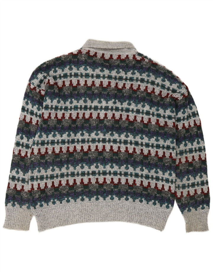 Maglione maglione collo alto da uomo VINTAGE IT 48 Fair Isle medio multicolore