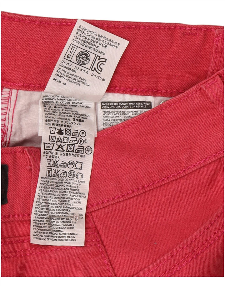 Jeans Capri da donna Levi's US 4 Small W27 L20 Cotone rosa
