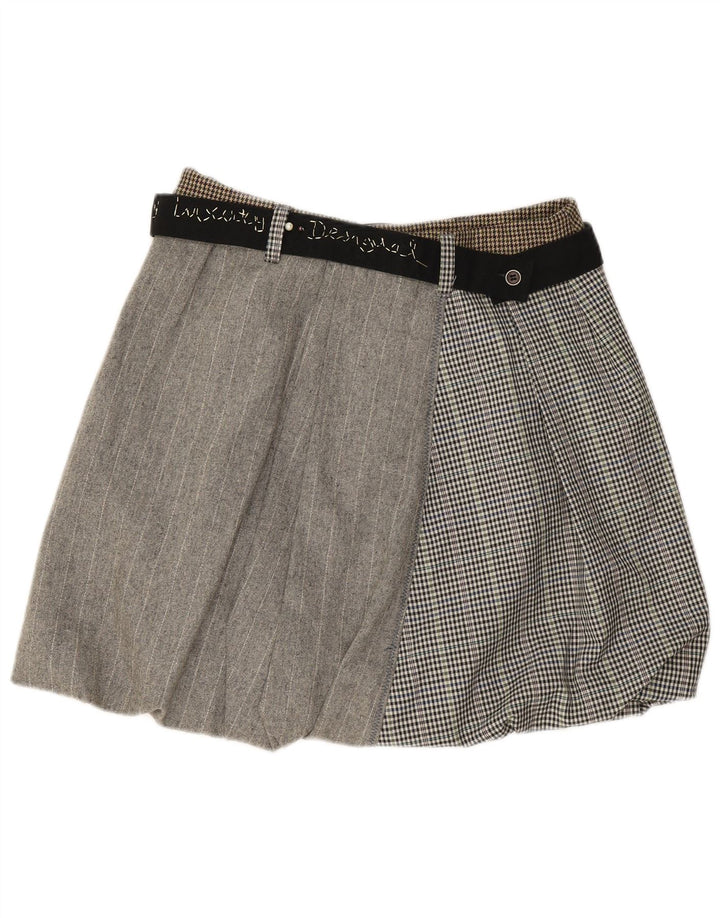 Gonna a palloncino DESIGUAL da donna EU 42 Large W30 Poliestere patchwork grigio