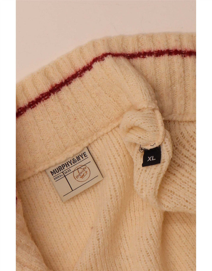Maglione cardigan da uomo Murphy & Nye XL bianco sporco