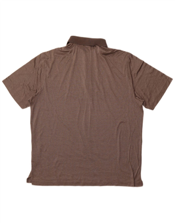 Polo da uomo HUGO BOSS grande in cotone gessato grigio