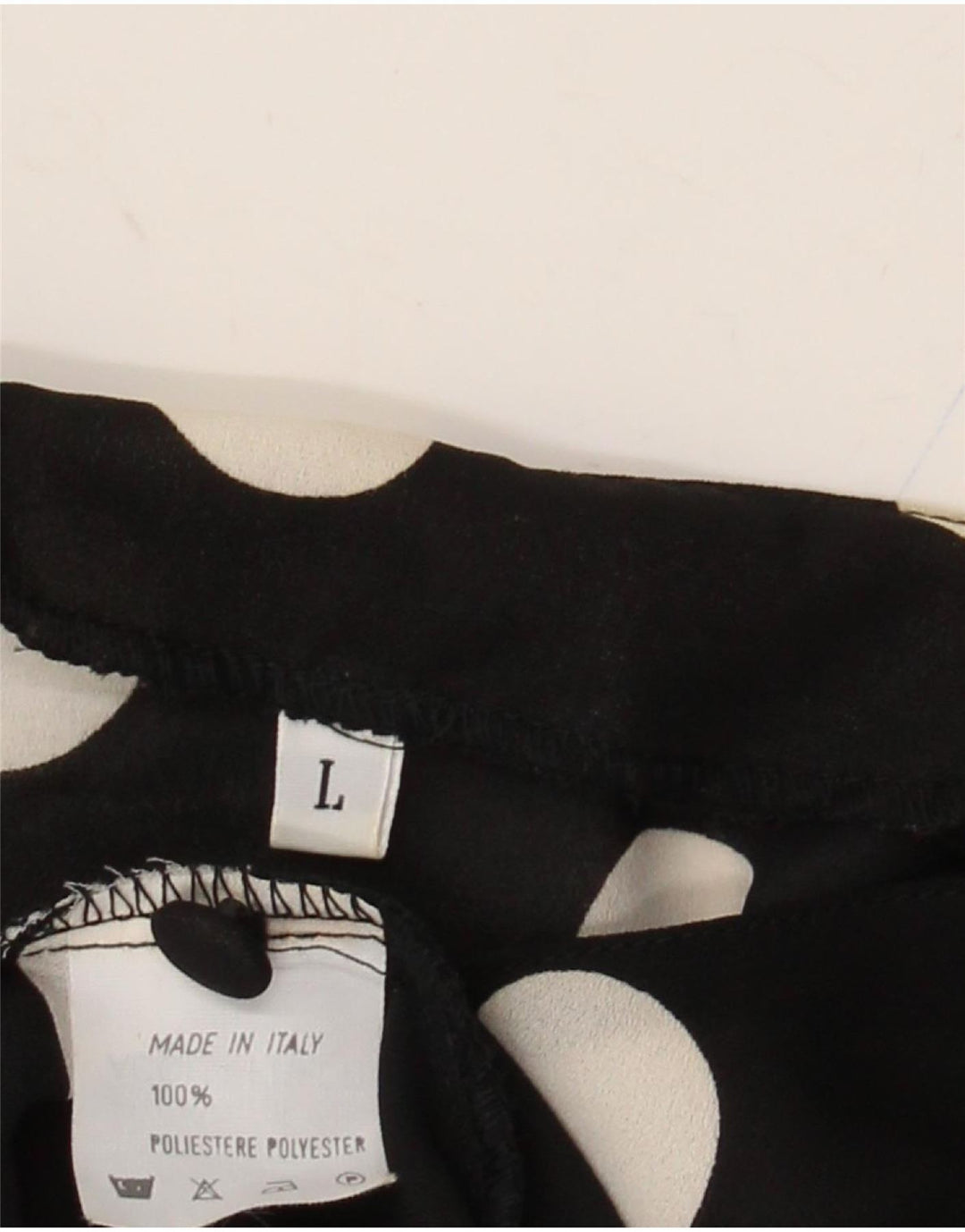 Camicetta camicia a maniche corte da donna VINTAGE UK 16 grande pois nero