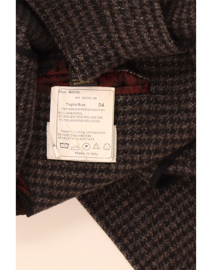 Cappotto da marinaio vintage da uomo IT 54 XL in lana pied de poule grigia