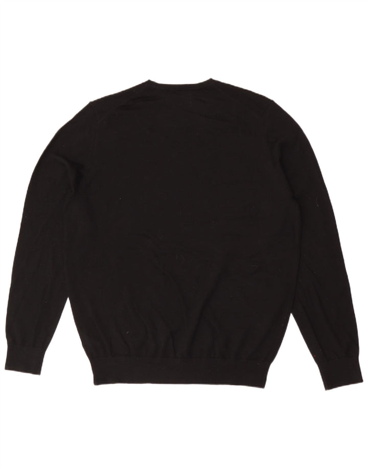 Maglione girocollo da uomo autografo, grande lana merino nera